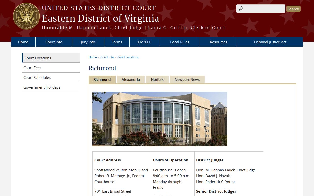 Northumberland County federal court jurisdiction for federal warrant notices