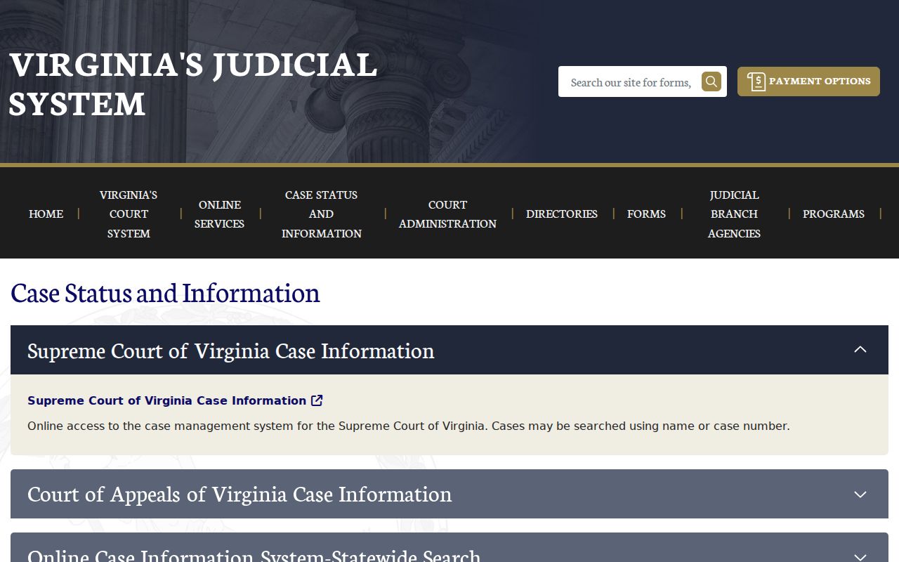 Northumberland County active warrant case locator in Virginia court information system
